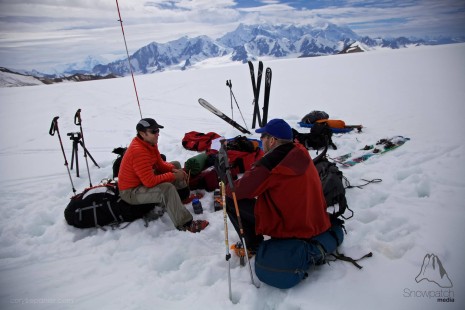 Discussing plans with Brian after being dropped off on the ice fields with all our gear for 9 days.